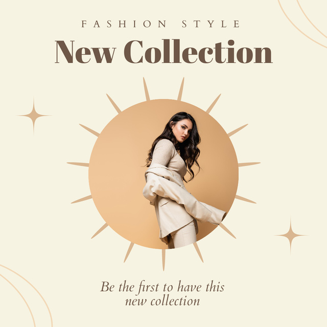 Fashion Collection Ad with Girl in Stylish Outfit Instagram Design Template