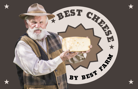 Προσφέροντας τα καλύτερα τυριά από τις καλύτερες φάρμες Business Card 85x55mm Πρότυπο σχεδίασης
