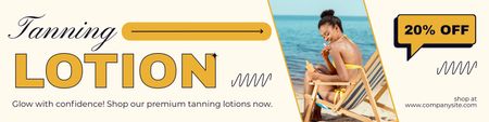 Discount on Luxury Quality Tanning Lotion Twitter Design Template