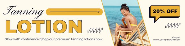 Discount on Luxury Quality Tanning Lotion Twitterデザインテンプレート
