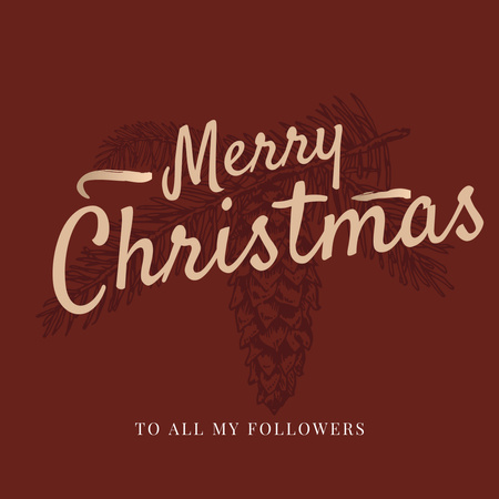 Christmas greeting with Fir Tree Instagram Design Template