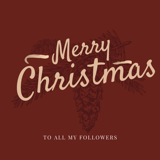 Christmas greeting with Fir Tree Instagram Šablona návrhu