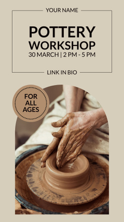 Invitation to Pottery Workshop for Posters of All Ages Instagram Story tervezősablon