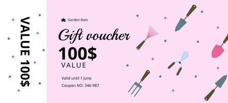 Garden Tools Offer Coupon 3.75x8.25in Design Template
