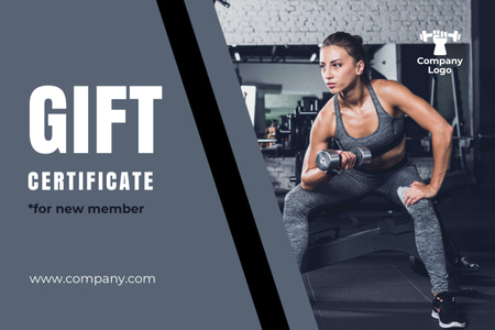 Template di design Gift Voucher Offer for New Sports Club Members Gift Certificate