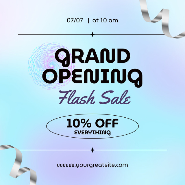Grand Shop Opening With Flash Sale Offer Animated Post Šablona návrhu