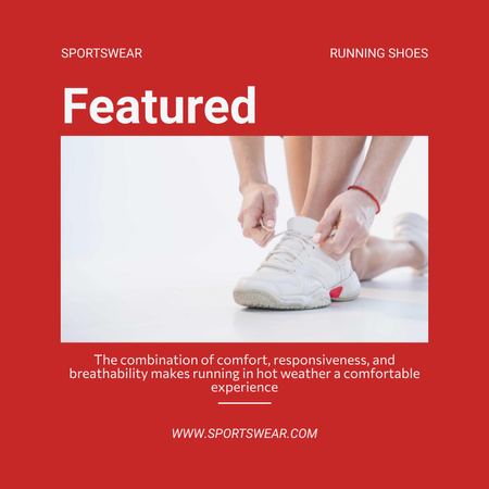 Beyaz Spor Ayakkabılı Spor Koşu Ayakkabısı İndirim Fırsatı Instagram Tasarım Şablonu