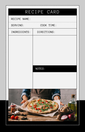 Modèle de visuel Vierge pour les notes de cuisine - Recipe Card
