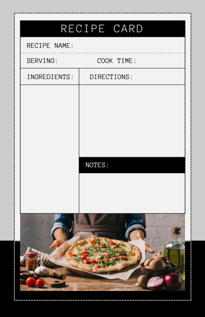 Blank for Cooking Notes Recipe Card Tasarım Şablonu