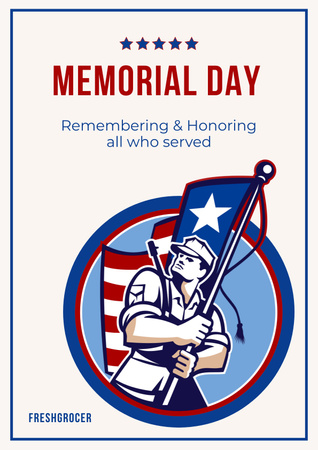 Plantilla de diseño de Memorial Day Celebration Announcement Poster 