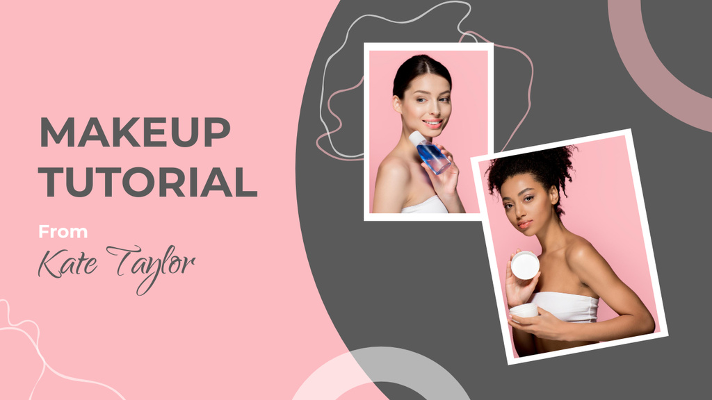 Makeup Tutorial Ad Youtube Thumbnail Design Template