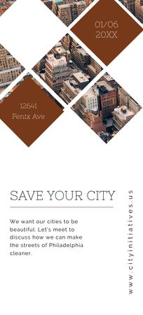 Urban Event Invitation with Skyscrapers View Flyer 3.75x8.25in tervezősablon