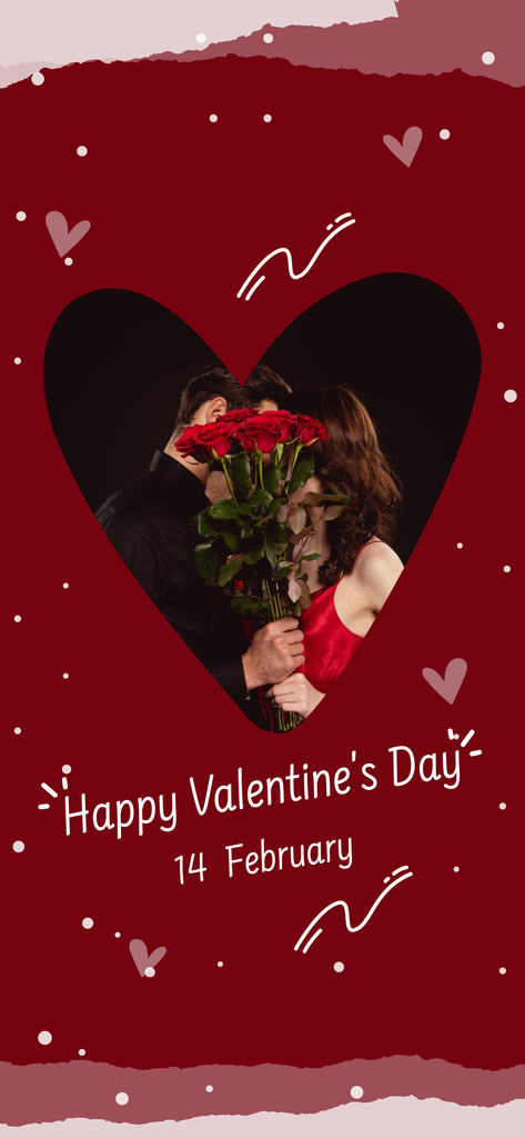 Wishing Lovely Valentine's Day With Hearts Snapchat Moment Filter Tasarım Şablonu
