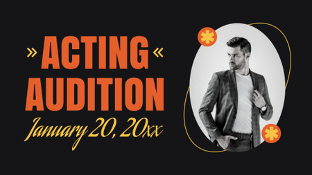 Plantilla de diseño de January Acting Audition Announcement FB event cover 
