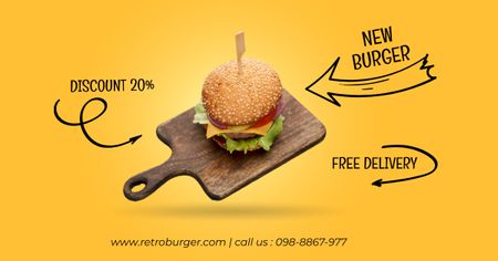Fast Food Discount Offer Facebook AD Design Template