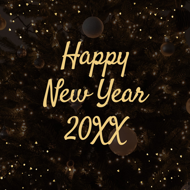 Shining Stars And New Year Greeting In Blue Instagram Design Template