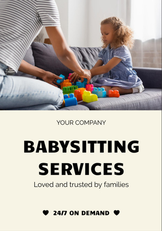Babysitting Services Offer Flyer A7 Design Template