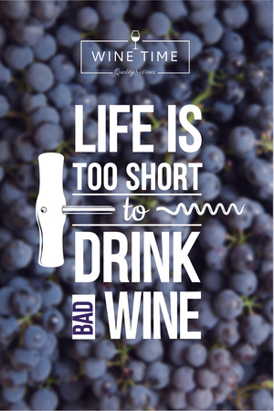 Wine quote on currants background Pinterest tervezősablon