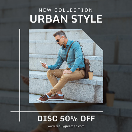 Modèle de visuel Annonce de la nouvelle collection de mode de style urbain - Instagram