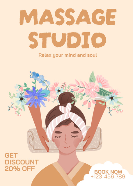 Modèle de visuel Discount on Massage Studio Services - Flayer
