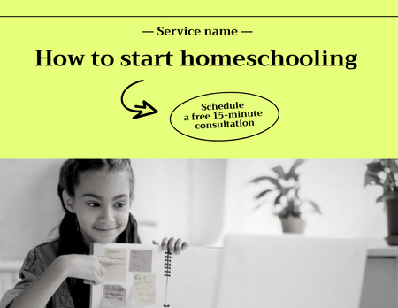 Home Education Ad Flyer 8.5x11in Horizontal Design Template