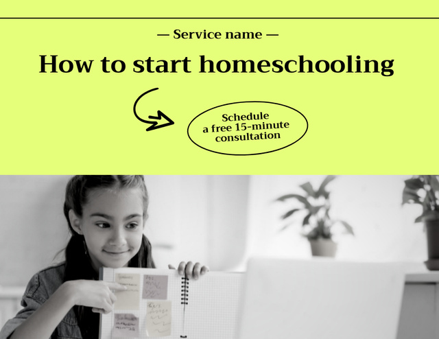 Engaging Home Education Flyer 8.5x11in Horizontal Design Template