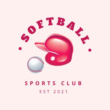 Softtball Sport Club Emblem Logo Design Template