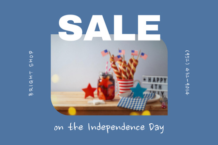 Ontwerpsjabloon van Postcard 4x6in van USA Independence Day Sale Announcement