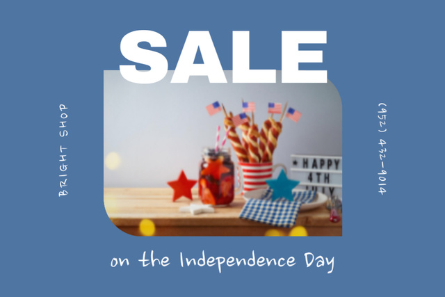 Sale on Independence Day Postcard 4x6in Modelo de Design