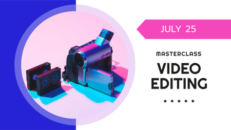 Video Editing Masterclass Announcement FB event cover Tasarım Şablonu