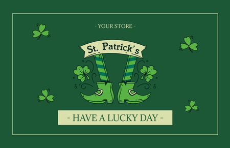 Happy St. Patrick's Day Wishes Thank You Card 5.5x8.5in Tasarım Şablonu