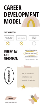 Career Development Model with Pastel Illustration Infographic Design Template