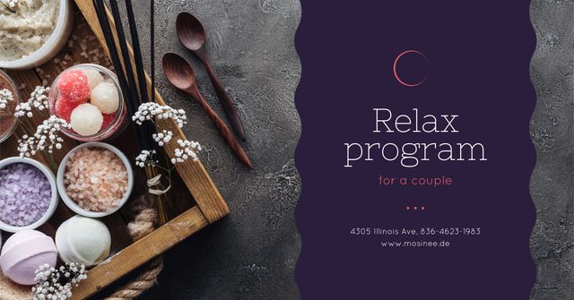 Ontwerpsjabloon van Facebook AD van Relax Program for Couple Offer