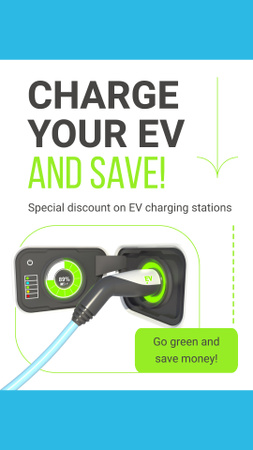 Services of Modern Charging Station for Electric Vehicles Instagram Story Design Template