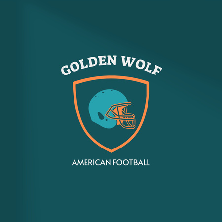 Football Sport Club Emblem on Green Logo 1080x1080pxデザインテンプレート