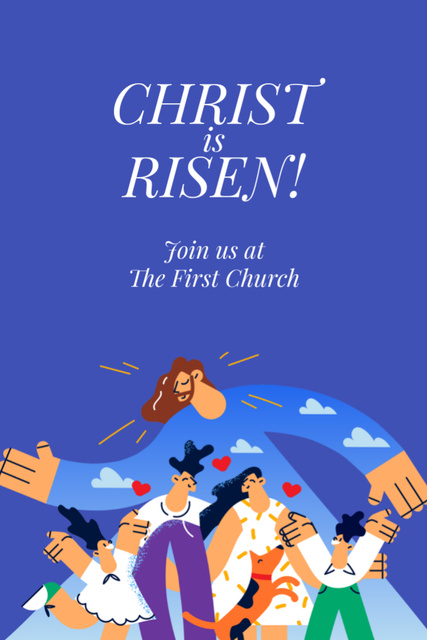Easter Service in Church Announcement Flyer 4x6in Modelo de Design