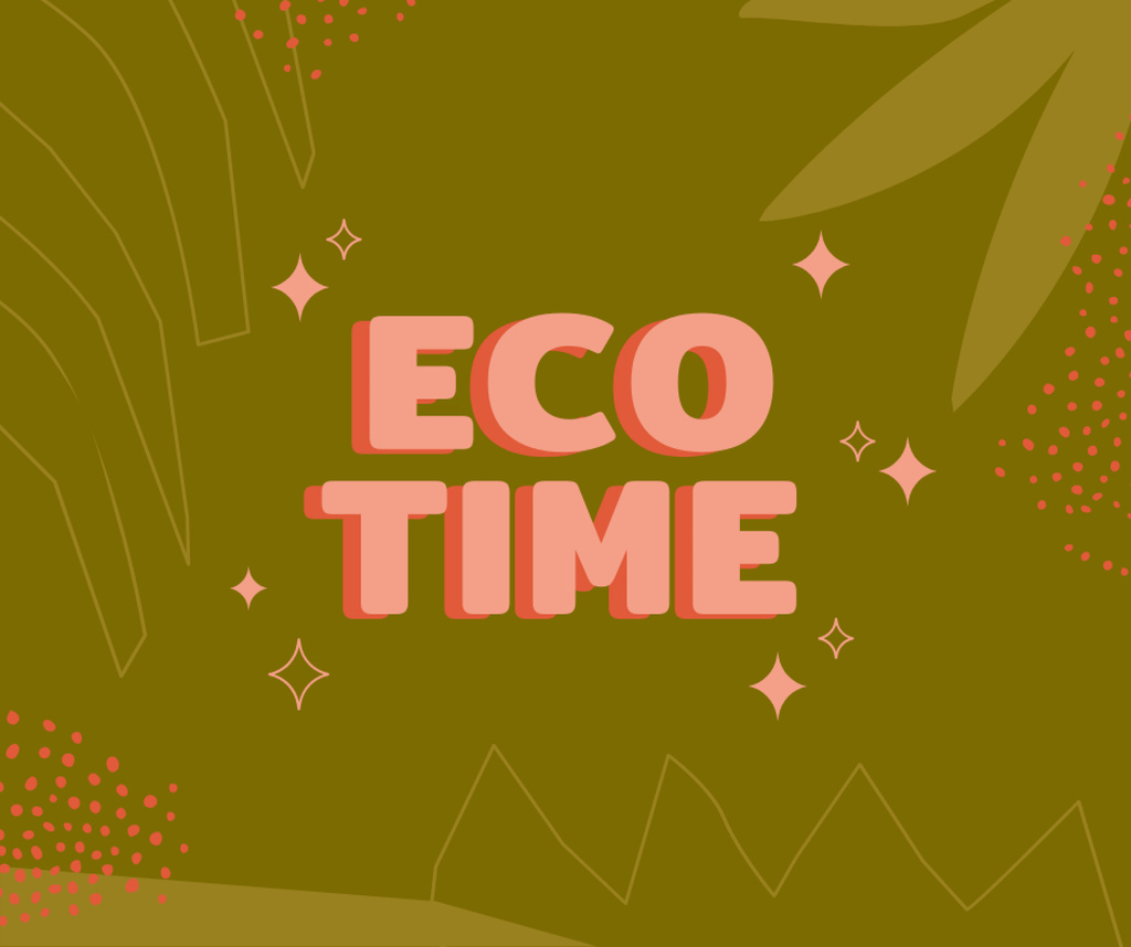 Eco concept with Green Leaves illustration Facebook tervezősablon
