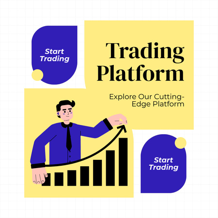 Open Platform for Successful Stock Trading Instagram Design Template