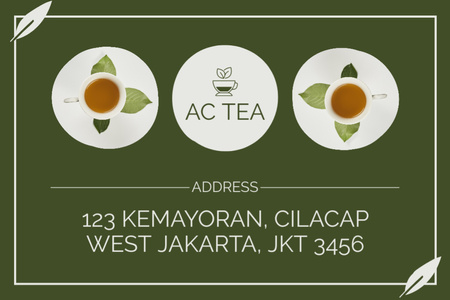 葉付きのさわやかなお茶のパッケージオファー Labelデザインテンプレート