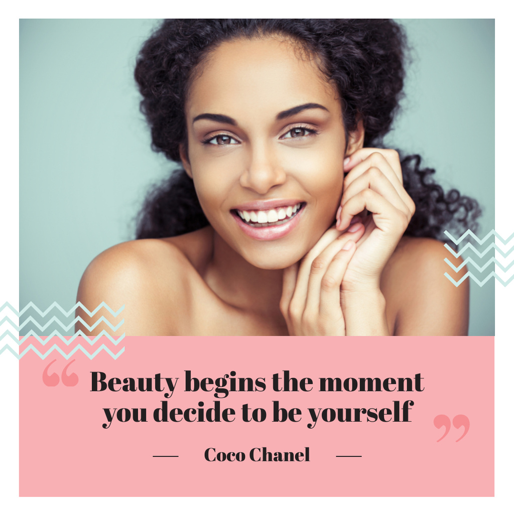 Plantilla de diseño de Beautiful Young Woman with Inspirational Quote Instagram 