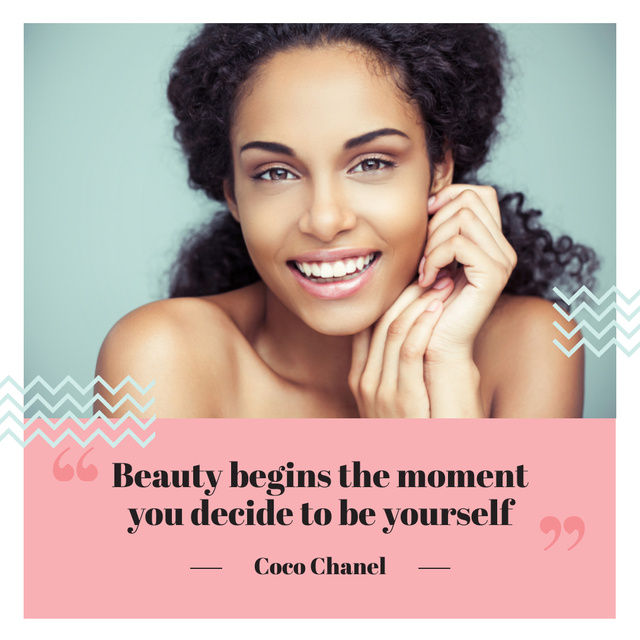 Ontwerpsjabloon van Instagram van Beautiful Young Woman with Inspirational Quote