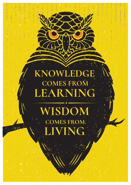 Plantilla de diseño de Knowledge quote with owl Poster 