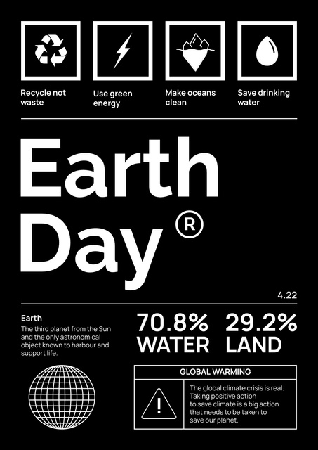 Template di design Earth Day Announcement with Icons Poster