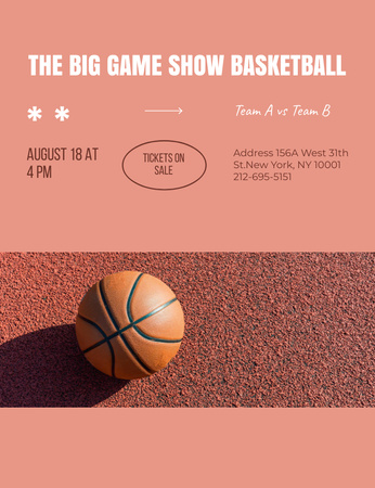 Basketball Tournament Announcement Invitation 13.9x10.7cm Design Template