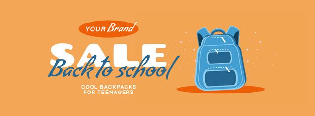 Back to School Offer of Backpacks Facebook Video coverデザインテンプレート