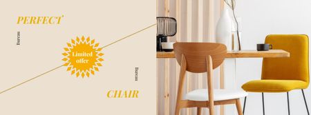 Furniture Offer with Stylish Chairs Facebook Video cover Design Template