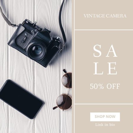 Προσφορά πώλησης κάμερας ρετρό Instagram Πρότυπο σχεδίασης