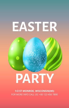 Easter Party Announcement Flyer 5.5x8.5in Design Template