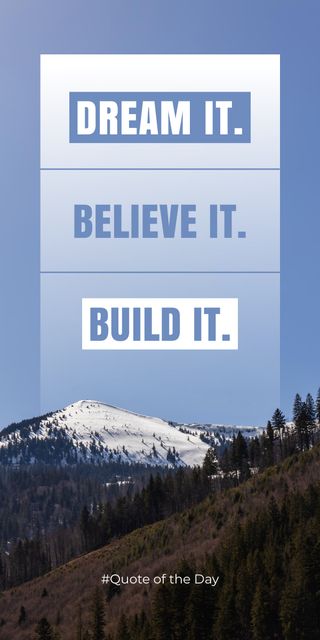 Inspirational Quote with Mountains Landscape Graphic Design Template