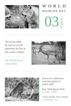 Plantilla de diseño de World Wildlife Day Animals in Natural Habitat Tumblr 